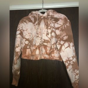 Made pink tie-dye cropped hoodie size XS